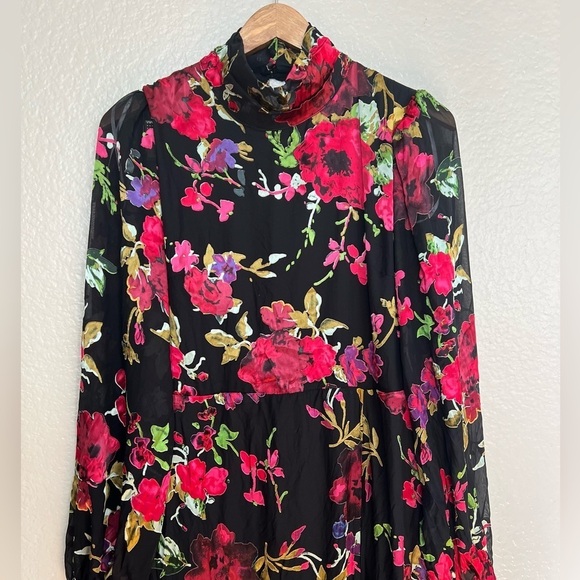 Graceful Arrival Black Floral Burnout Backless Maxi Dress - Picture 3 of 11